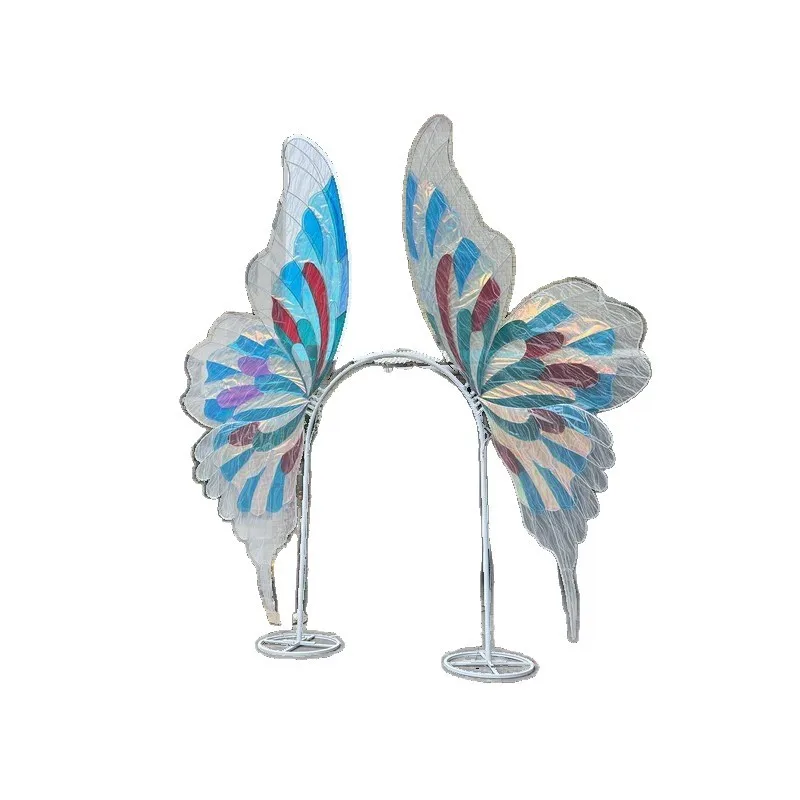 Wedding wrought iron electric butterfly wedding hotel decoration wedding road guide stage arrangement modeling ornament