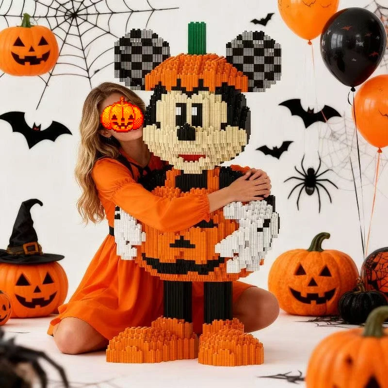 Zucca di Halloween Topolino Puzzle Ornamenti Blocchi di costruzione per bambini Giocattolo Modelli di puzzle stereoscopico 3D Giocattoli di puzzle Regali di compleanno