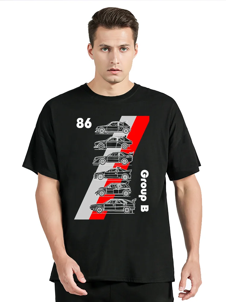 86 Group B Legends Rally Cars T-shirt Funny Men's Clothing Hip Hop Tshirt Summer Fashion Casual Streetwear Tops Cotton T Shirt