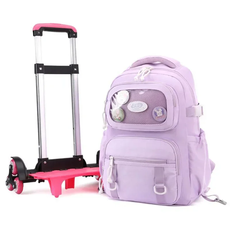 Rolling Backpack School Bags for Girls Kids Back Pack Wheels Roller Bookbag Trolley Schoolbag Wheeled Bagpack Mochila Infantil