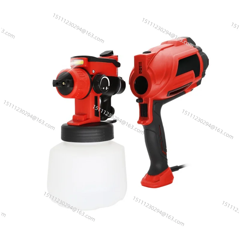 Adjustable electric paint spray gun with LED light