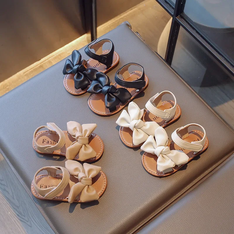

Summer Kids Shoes Fashion Sweet Princess Children Sandals for Girls Toddler Baby Soft Breathable Hoolow Out Bow Shoes