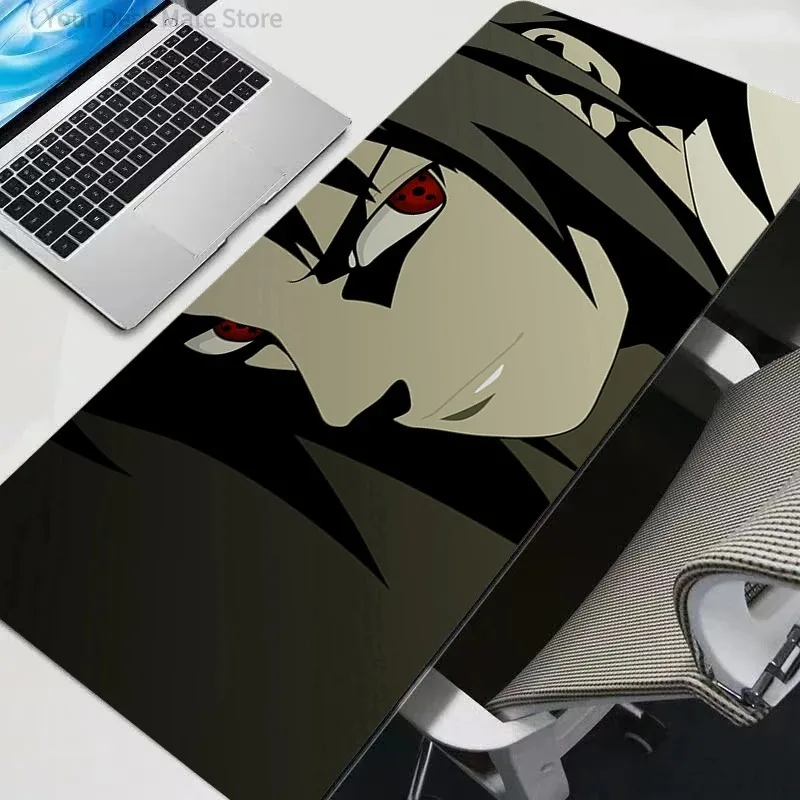 Großes Mauspad N-narutoS Sasuke XXL, Rutschfeste Gummi-Gaming-Mausunterlage, Laptop-Mausmatte, Spieltisch-Unterlage