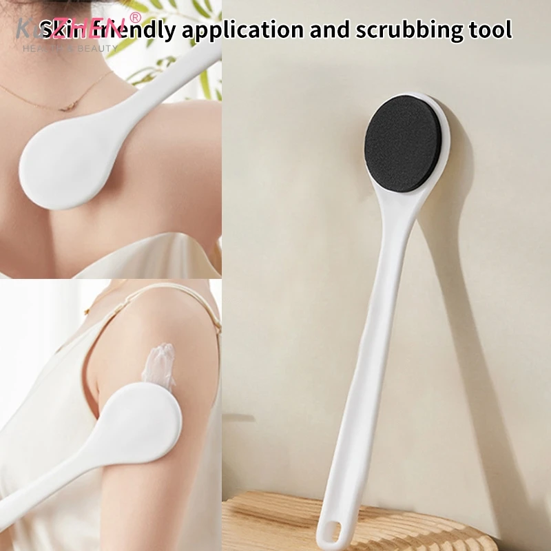 1*Black Multi-Function Lotion Sunscreen Ointment Applicator Long Handle Body Cleaner Shower Brush Free Sunscreen Back Applicator