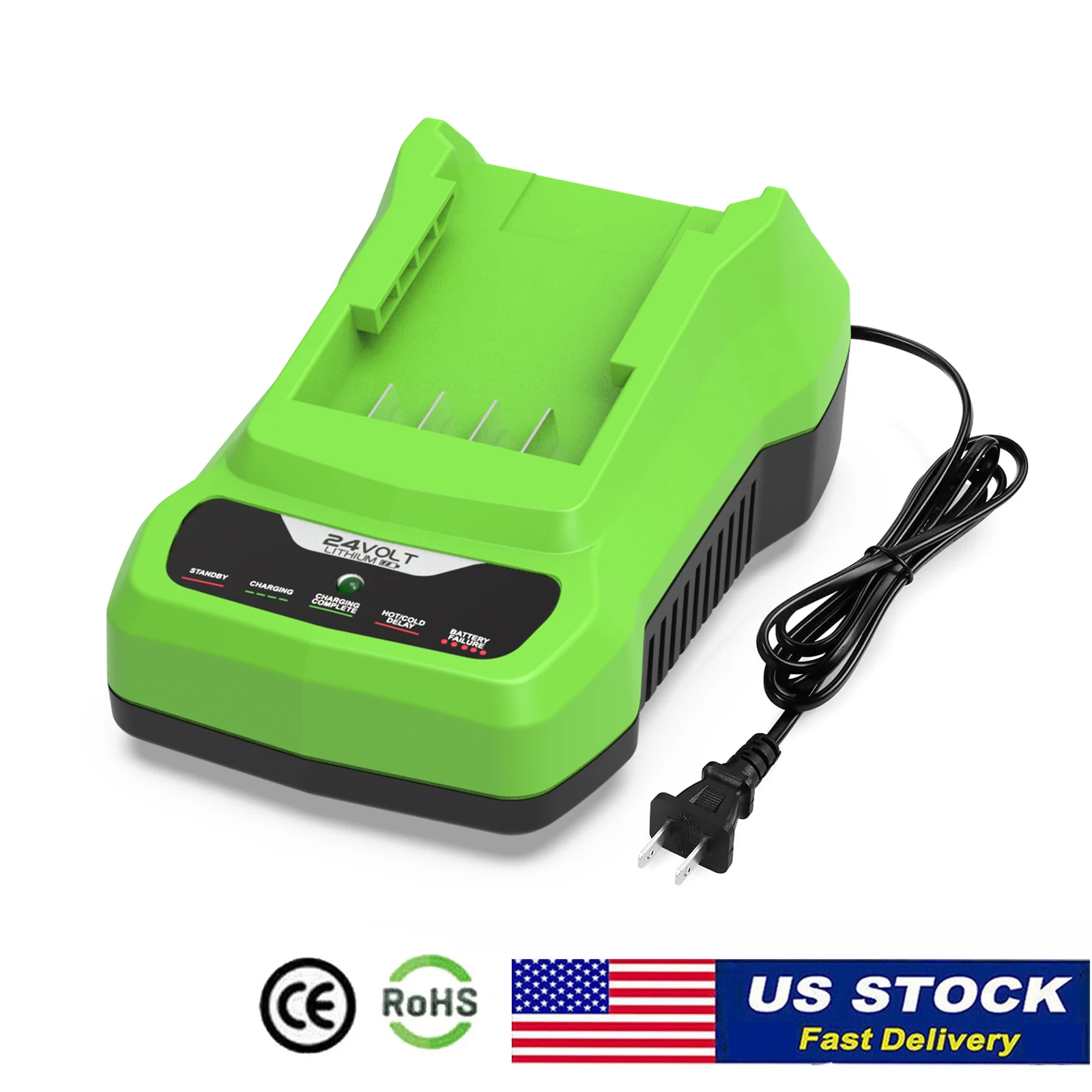 24V Battery Charger Replacement for Greenworks Charger 2938202 Compatible with 24 Volt Batteries BAG711 BAG708 BAG709 BAG710