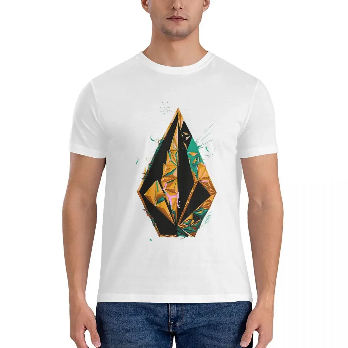 Volcom Logo T-Shirt for Men Cotton Oversized T Shirts Men's Short Sleeve O-Neck Summer Clothes Tops S-6XL