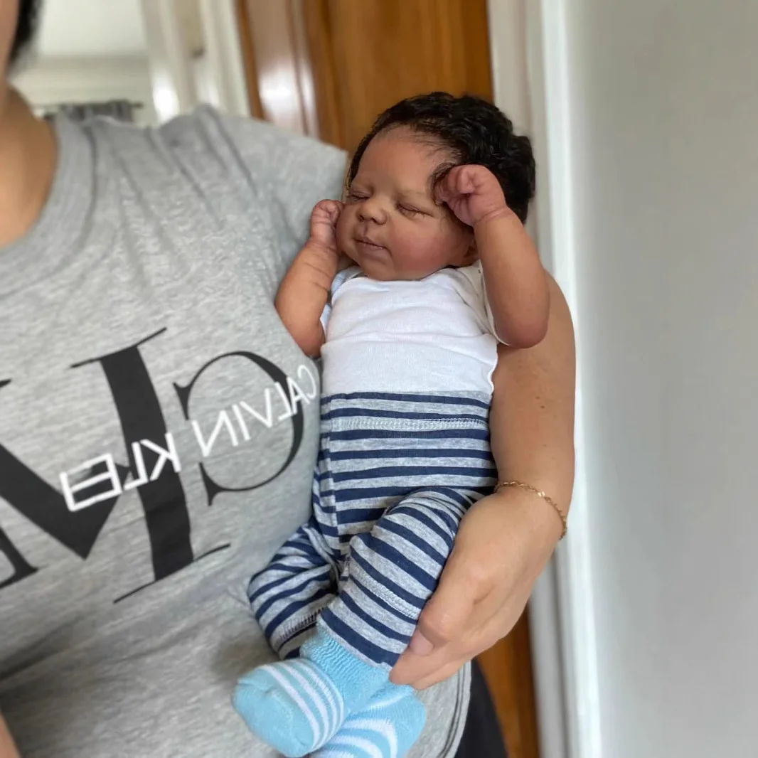 ตุ๊กตาเด็กแรกเกิด Pascale แบบ Reborn ตุ๊กตาที่นอนหลับได้ ตัวนุ่มทำจากซิลิโคน ผิวสี 3 มิติ ดูสมจริง พร้อมเส้นเลือดที่มองเห็นได้ ผมปลูกด้วยมือ