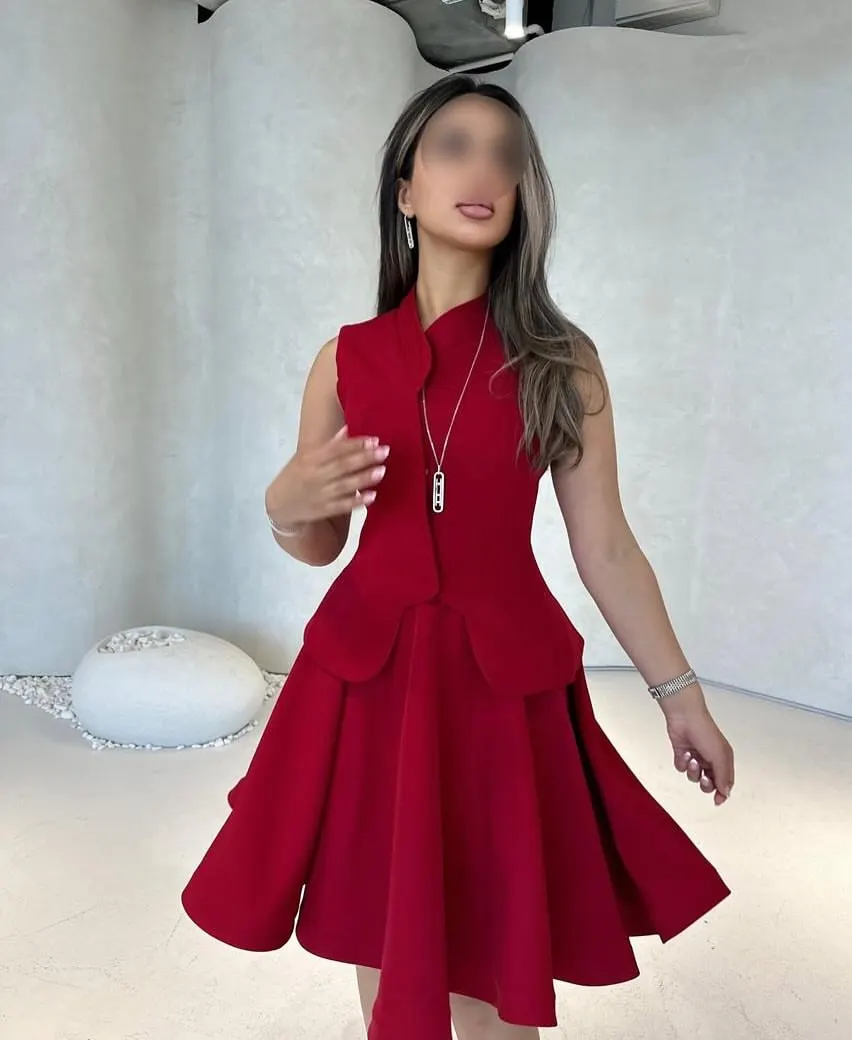 Customized Sleeveless Evening Dresses Knee Length Prom Dresses Vestidos De Noches Party Gowns image 3