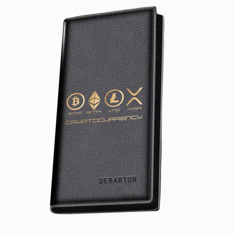Crypto coins symbols: BTC,ETH,LTC,XRP Men's Long Wallets Business Stylish Printing Design Casual Use Christmas Valentine's Fathe