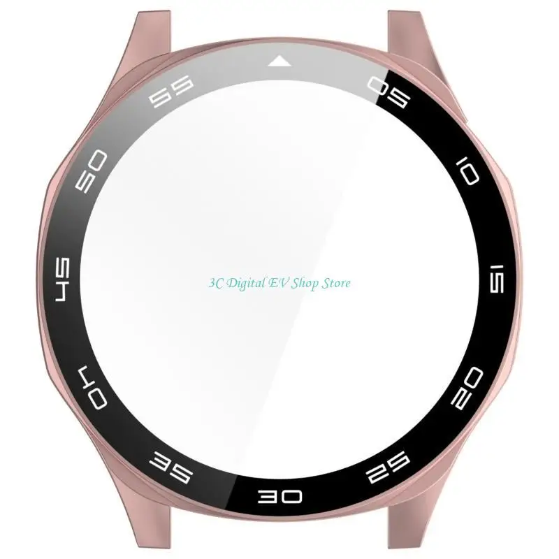 

E74D Full Coverage Smartwatch Case Scale engraves Smartwatch Protections Integrated Screen Protector Suitable for Watch GT5