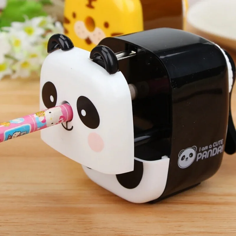 New Hand-Cranked Pencil Sharpener Kids Creative Plastic Single Hole Portable Cute Animal Sharpener Student Stationery