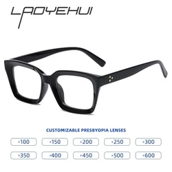 Classic Anti Blue Light Eyeglasses for Men Women Trendy Square Glasses Frame Optical Prescription Customize Reading Glasses