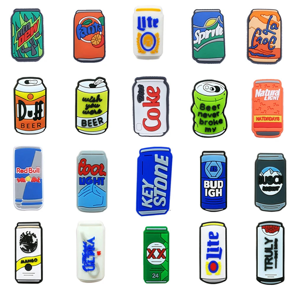 8-100 szt. Ozdoby do butów w kształcie butelki napoju, ozdoby do Crocsów, dekoracje do butów, wysoka jakość, popularne akcesoria do butów, świetny prezent na Boże Narodzenie