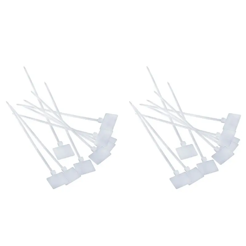 A02M-200Pcs Nylon Cable Tie Label Self-Locking Network Zipper Trim Wrap Ring Line Label