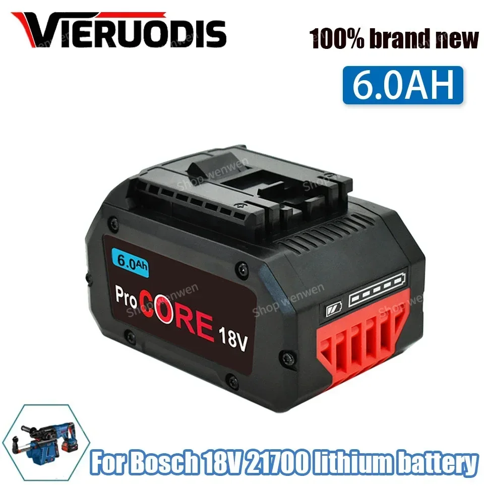 

For Bosch 18V 6000MAH Professional System Cordless Tool BAT618 GBA18V8 21700 Battery 18V 8.0Ah ProCORE Replacement Battery