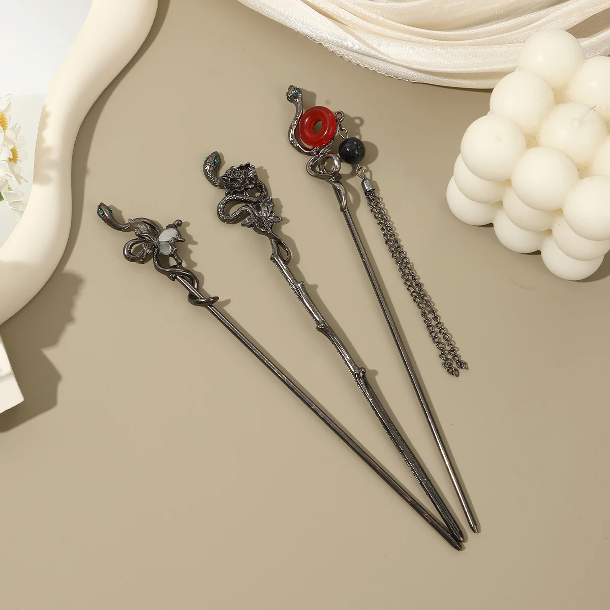 1 قطعة شرابة مزاجه الشعر عصا النمط الصيني النساء الشعر شوكة أغطية الرأس مشبك شعر خمر سيدة حفل زفاف غطاء الرأس دبوس الشعر