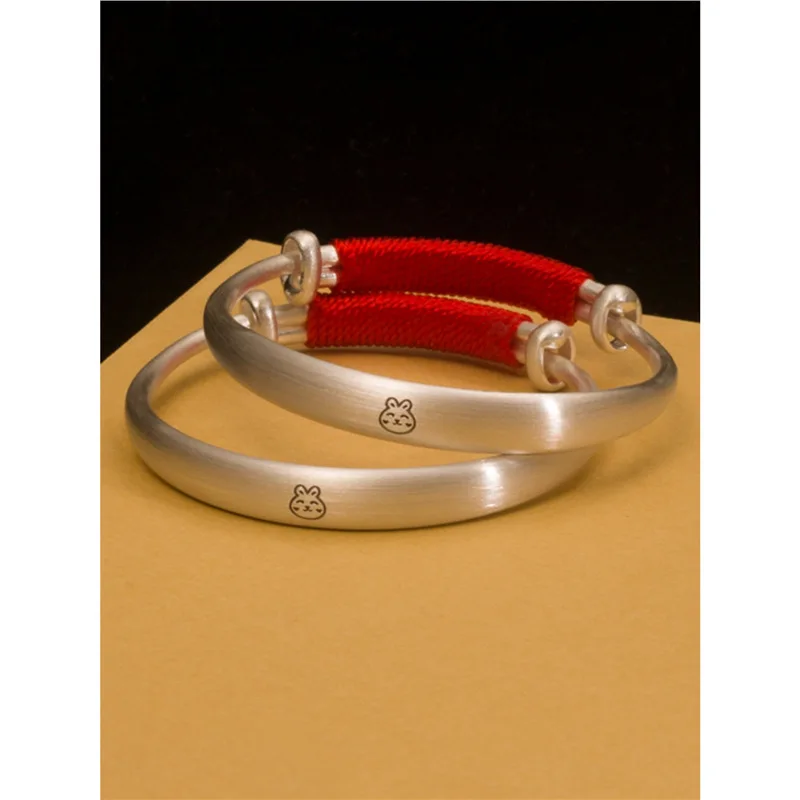 

S999 Solid Tiger And Rabbit Birth Silver Bracelet Meeting