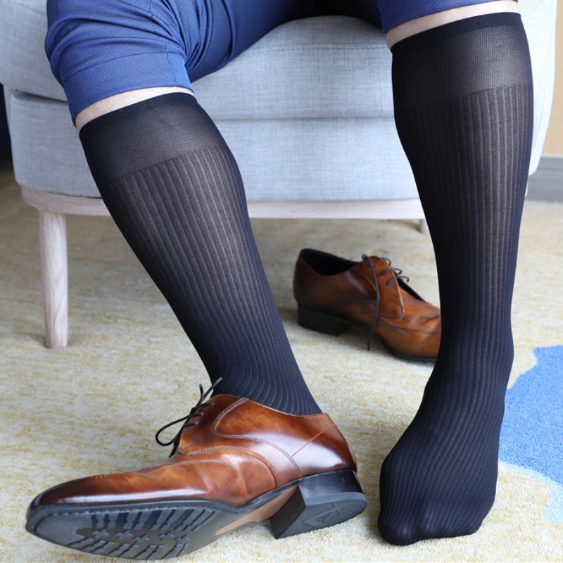 

Sexy Mens Business Middle Tube Thin Coolflex Socks Fashion Crew Man Breathable Casual Socks Black White Blue Red