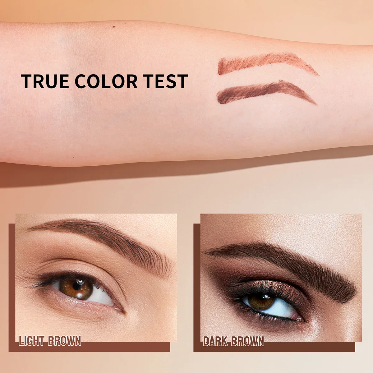 눈썹 염색 틴트 키트, 방수 빠른 염색 눈썹, 오래 지속되는 블랙 다크 브라운 눈썹 화장품, 2 in 1