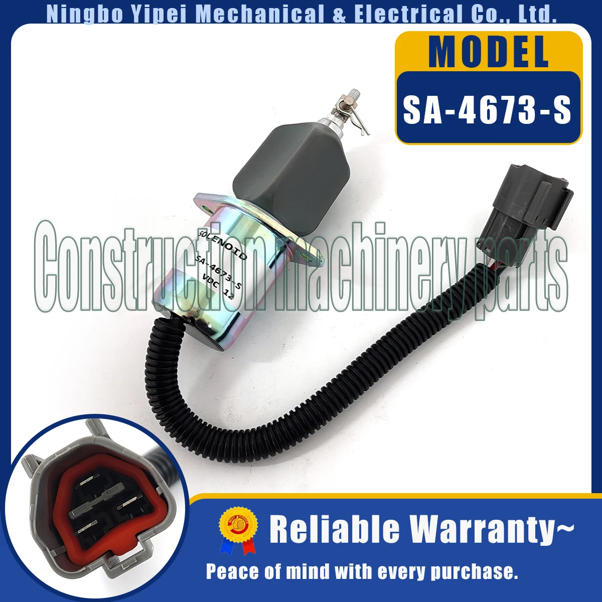 12V SA-4673-S Fuel Stop Solenoid For Woodward Yanmar 4NTE94 SA-4673-S 1751ES-12A3UC12B1S