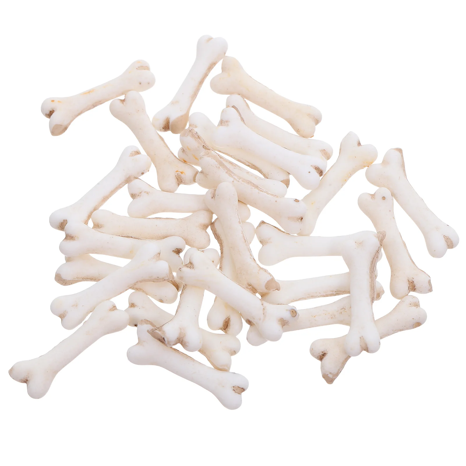 30 قطعة مجموعة عظام وهمية عظام صغيرة محاكاة الراتنج الأبيض وهمية المنمنمات الصغيرة تأثيري الدعامة هالوين العظام المصغرة