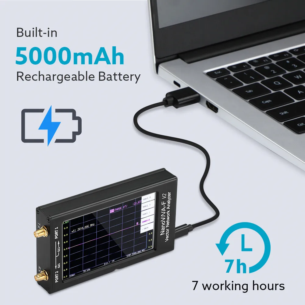 New NanoVNA-F V2 3GHz Vector Network Analyzer 4.3 inch Touch Screen NanoVNA Antenna Analyzer Short Wave HF VHF UHF