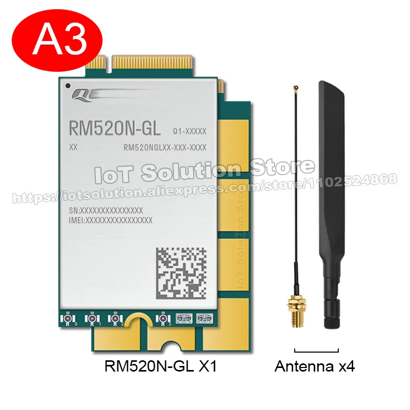RM520N-GL 2.4Gbps/900Mbps Global Version WWAN 3G 4G 5G Module