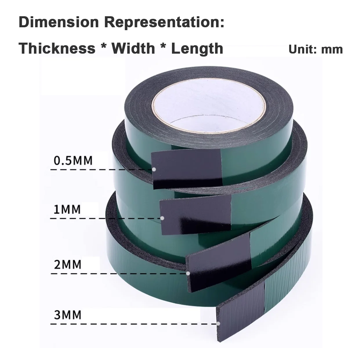 

PE Green Film Black Thickened Sponge Double-Sided Tape Dust Prevention Repair For Mobile Phone/Seamless Foam Adhesive For Wall