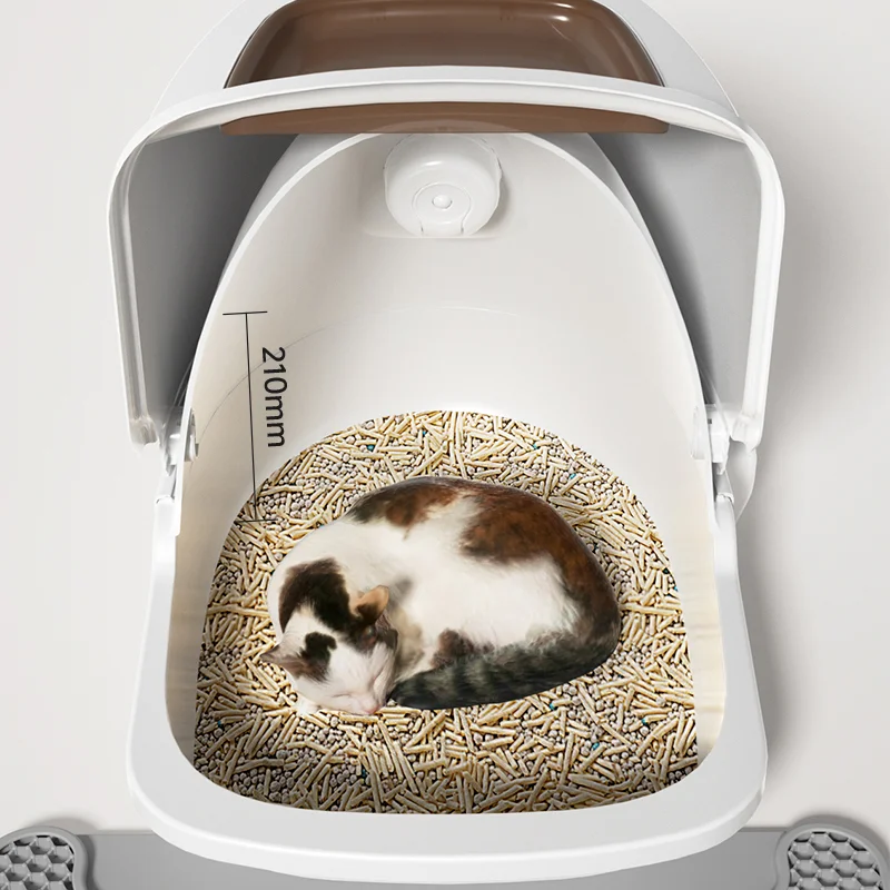 Large Capacity Cat Ear Litter Box Fully Enclosed Cat Toilet Double Door Toilet Removable and Washable Cat Toilet Pet Supplies