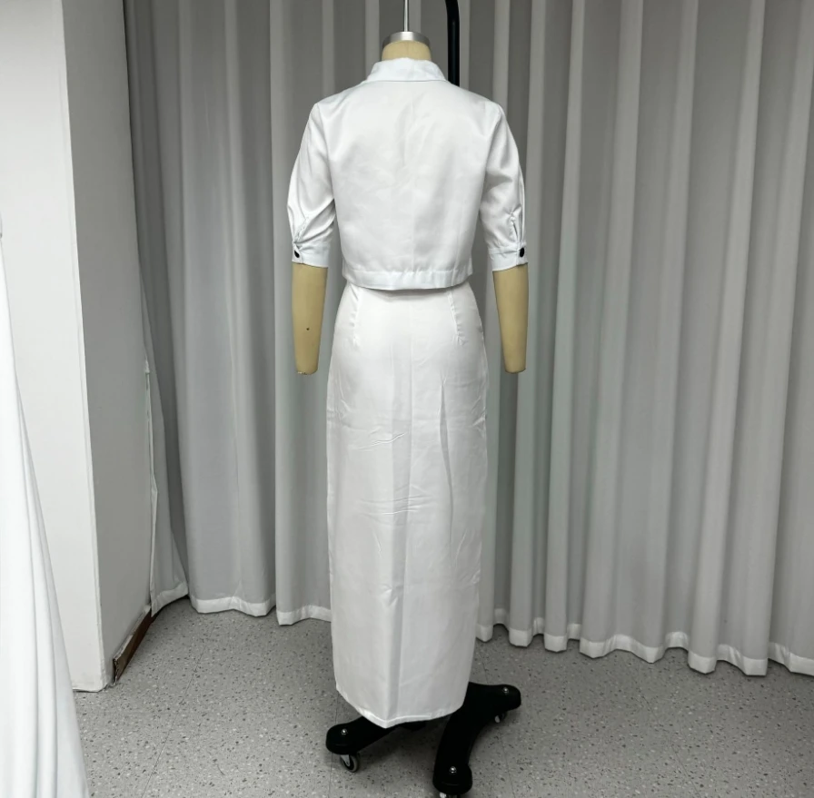 Women's Casual Short Sleeve Lapel Set - usage example