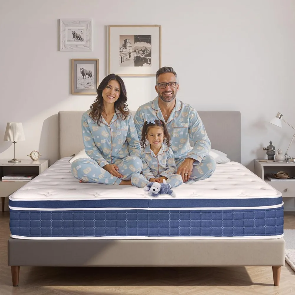 

Queen Mattress 12 Inch, Memory Foam Hybrid Mattress in A Box, Queen Size Mattresses with Individually Pocket Spring for Pressure