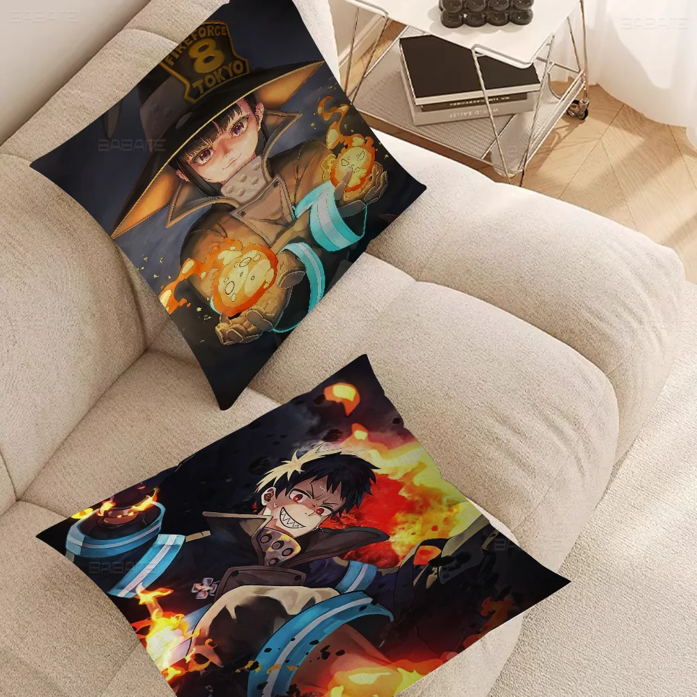 Fire Force Maple Design Cushion Cover Happy Autumn Harvest Decor Holiday Decorati Pillow Cover