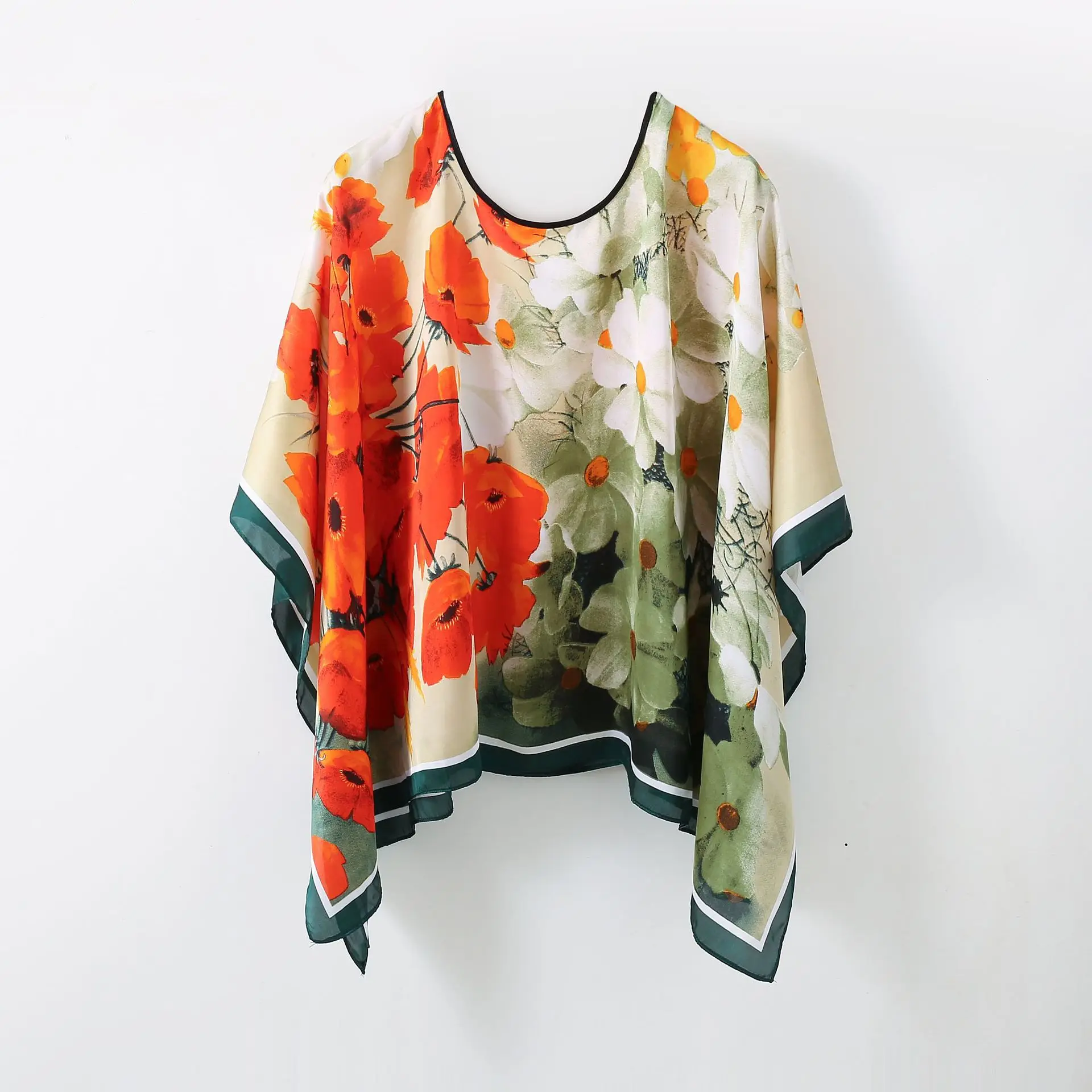 2025 New Sunscreen Scarf for Women's High End Summer Thin and Versatile Printed Hoodie Shawl Scarf Beach Cape Gift