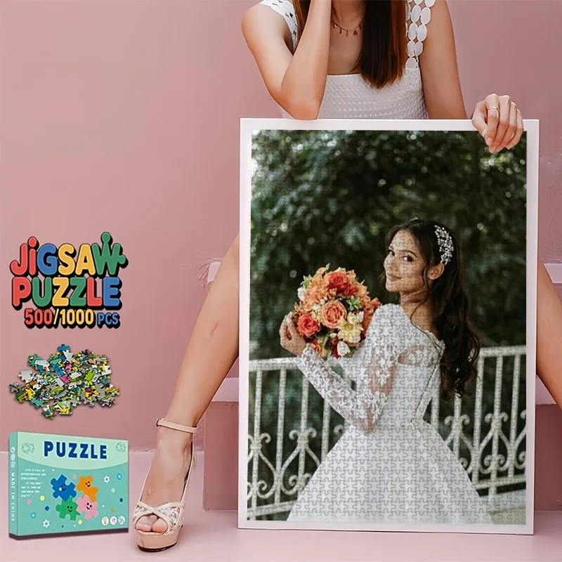 35/300/500/1000pcs Personalized Custom Photo Puzzle Couple Photos DIY Toy Decoration Collectiable Gift Present Christmas