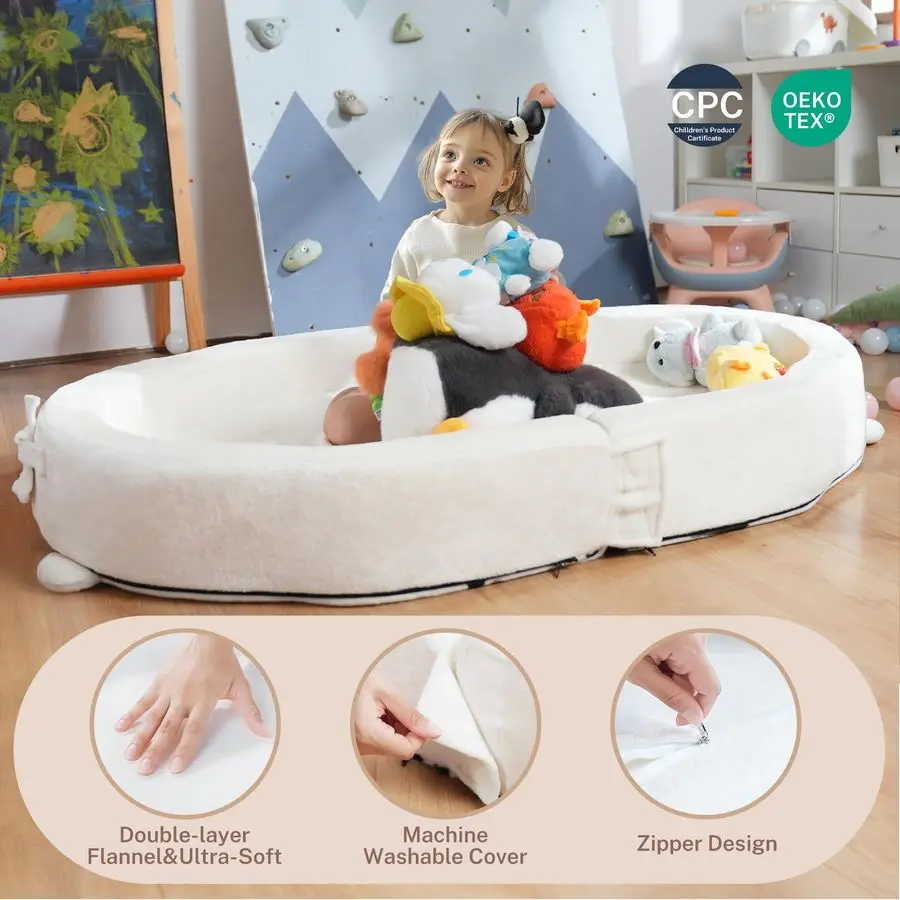 Łóżko podróżne, przenośne łóżeczko dla malucha, miękkie, składane łóżko podróżne dla dzieci do domu, do spania, na kemping, przenośne łóżeczko z możliwością prania f