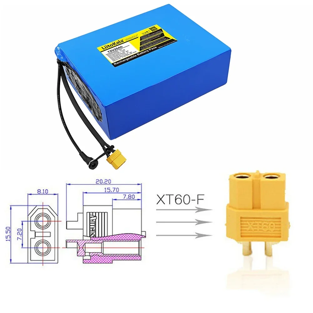 LiitoKala 72V 20Ah 21700 lithium battery pack 20S4P 84V electric bicycle scooter motorcycle BMS high power battery + 5A charger