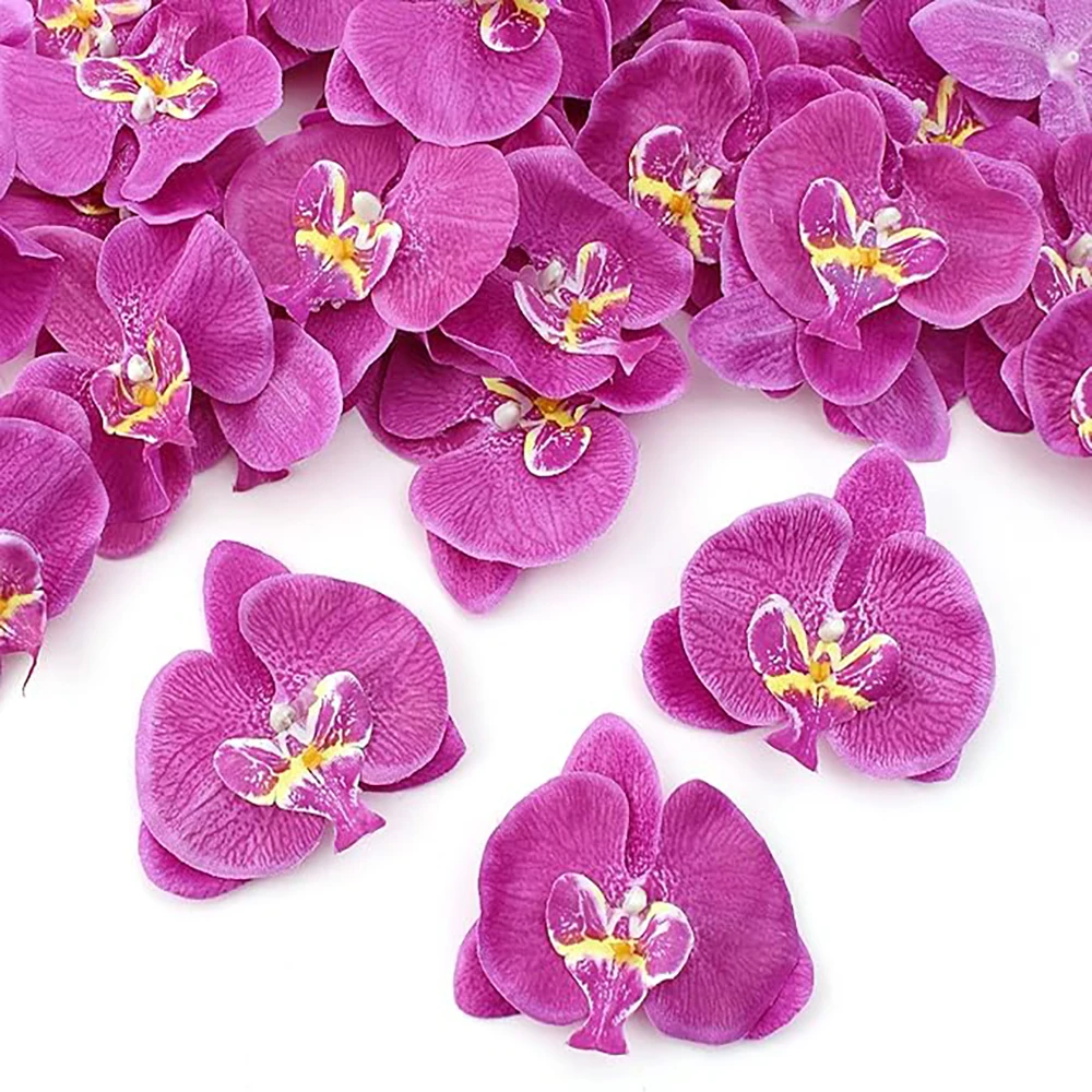 Künstliche Seide Schmetterling Orchidee Blüte Kopf DIY Handwerk Produktion Party Fotografie Requisiten Braut Geschenk Hochzeit Bouquet Dekoration