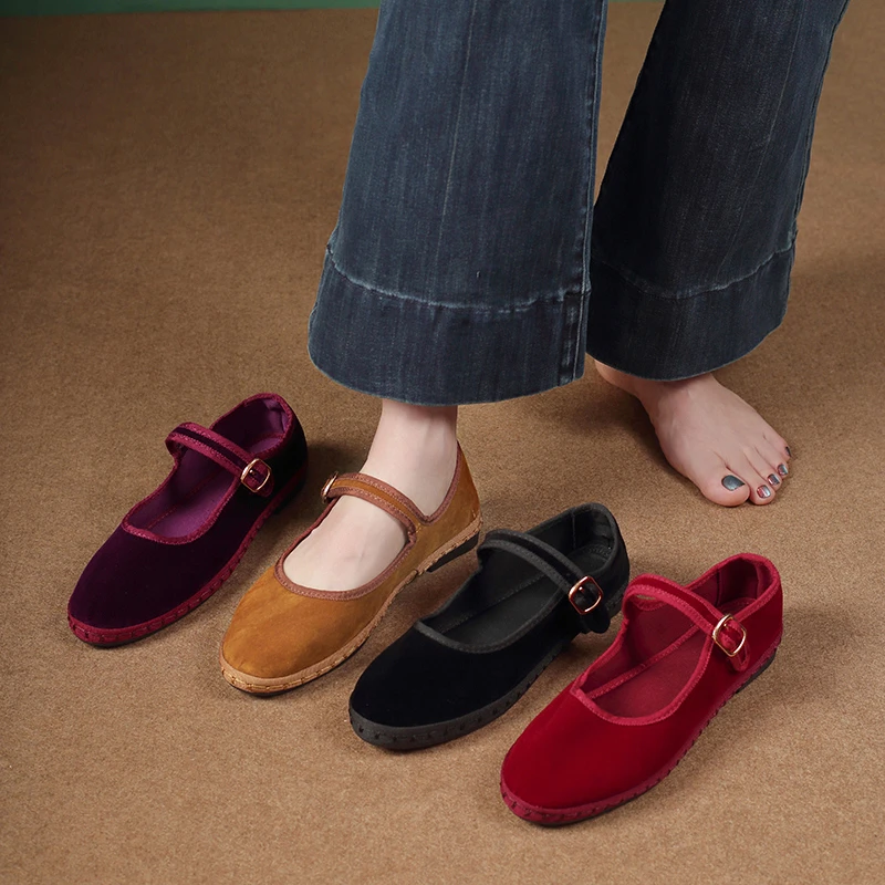 Old Beijing Cloth Shoes Women's Non-slip Middle-aged and Old People's Soft-soled Flat Shoes