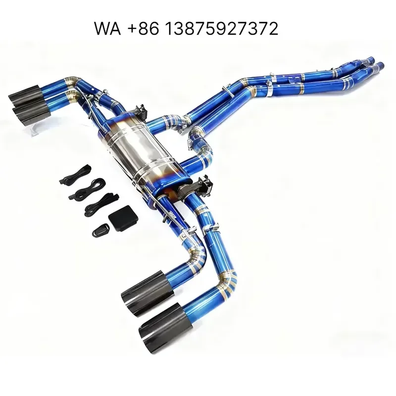 Wmwmnu for SQ5 3.0T 2016-2024 Modified Mid-Rear Luxury Titanium Exhaust System Blue Burnt Finish 1.2mm Thick Custom