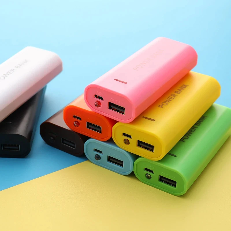 1-4Pcs 5V 5600mAh 2X 18650 USB Power Bank Battery Charger Case DIY Box For Phone Electronic Charging Not Including Batteries