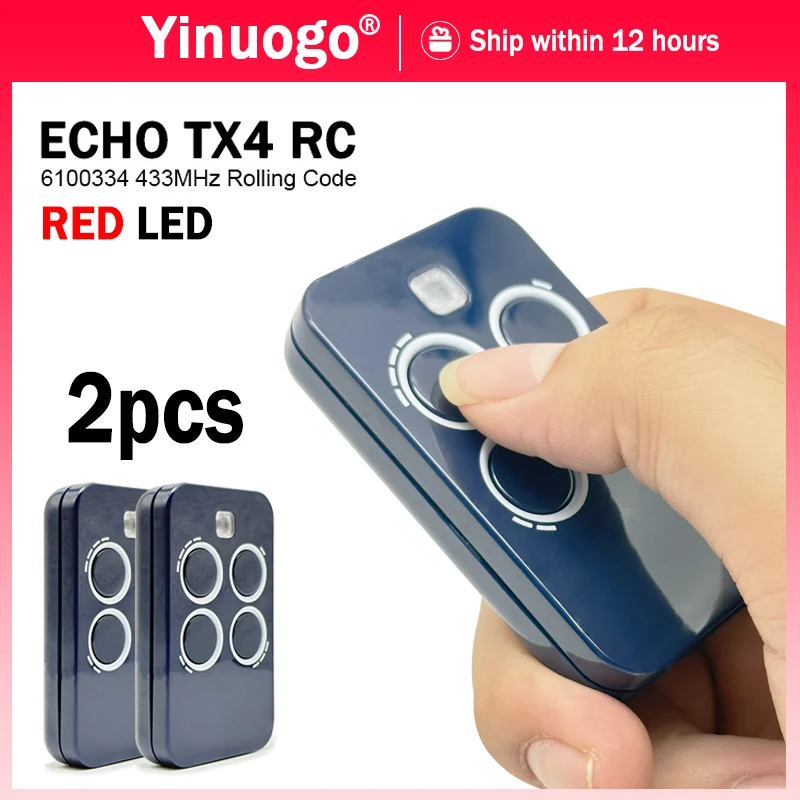 

Electric Gate Remote Control Garage Door Opner 433MHz For ECHO TX4 RC 6100334 BRAVO TX4 TE4433H Handheld Transmitter