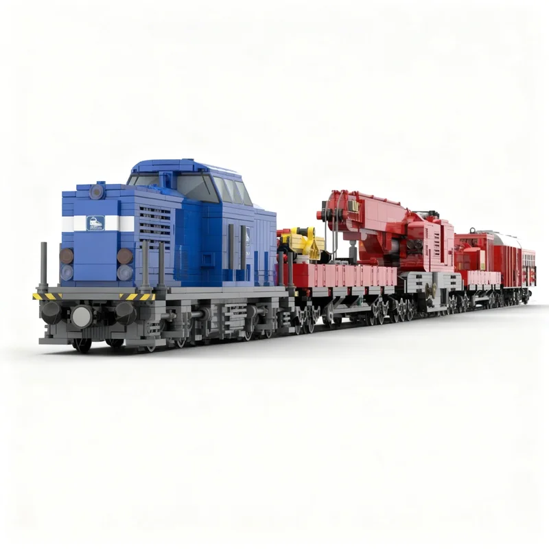 4082pcs MOC Train Emergency Crane Multi Tasker 1200 BR733 Model Christmas Gift DIY Creative Set Shelf Display