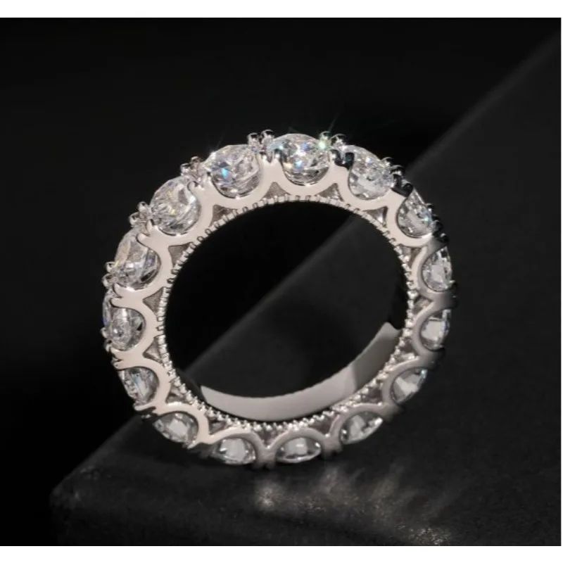 

Eternity Zirconia Band Ring – Full Pavé Round Cut, Silver Plated, Luxury Wedding & Statement Jewelry​ mens rings jewelry