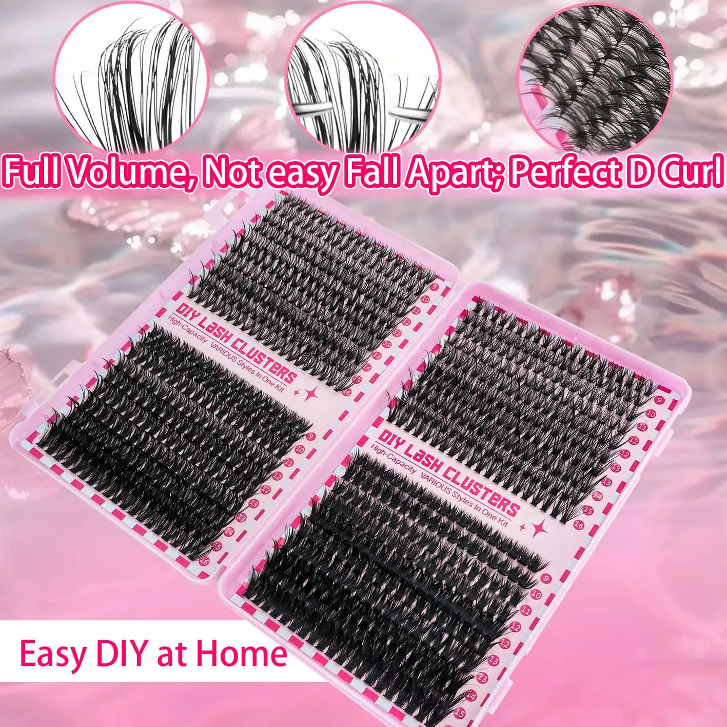 [Multi-size Eyelashes]  790 Cluster Eylash Extension Kit High Capacity Fluffy Lash Clusters Makeup Tools