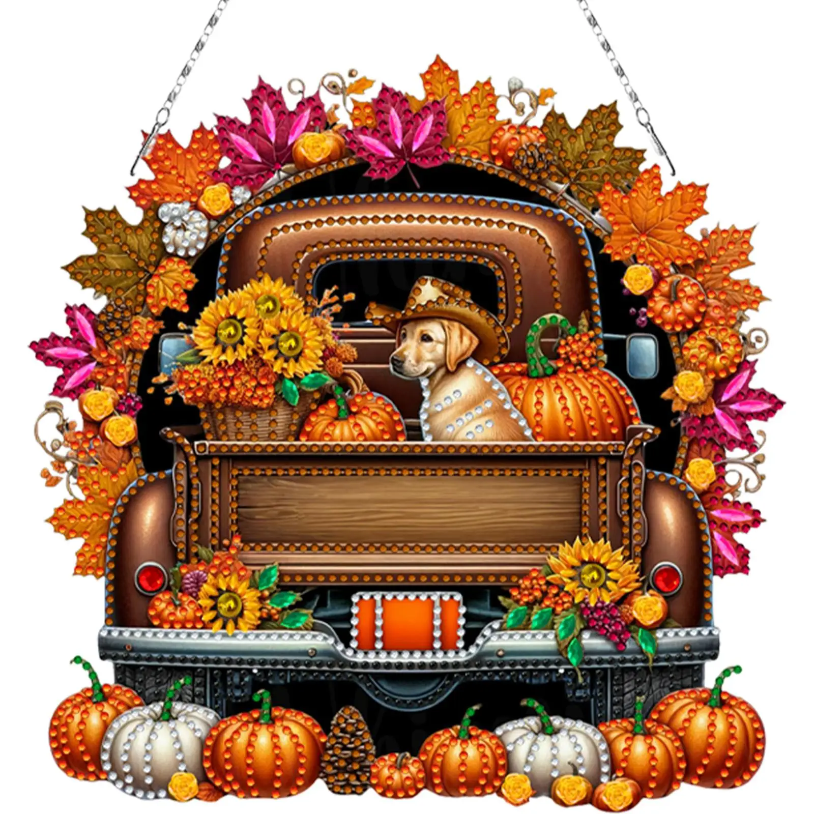 

2 шт., тема автомобиля в виде тыквы, 2D/плоский набор для алмазной живописи «сделай сам», подвесные наборы для алмазного искусства