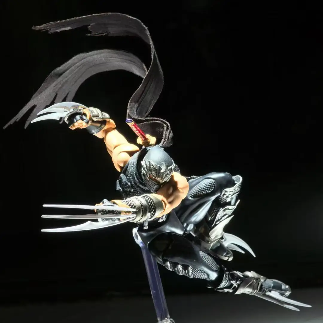 Ninja Gaiden SHF Anime Handmade Ryu Hayabusa Tailored Scarf 13Cm and 20Cm Cloak Built In Iron Wire Is Suitable for 1/12 Toys