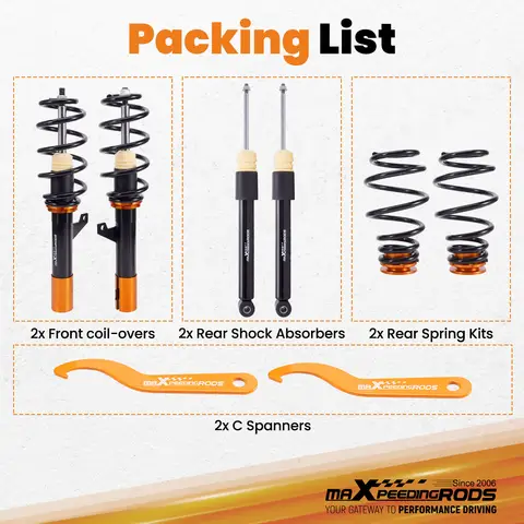 Coilovers Fjädrar för Audi A3 Hatchback 1.6 1.9 2.0 TDI 2WD 8P1 2003-2012 6 best sales Golf Mk5 TDI - №5