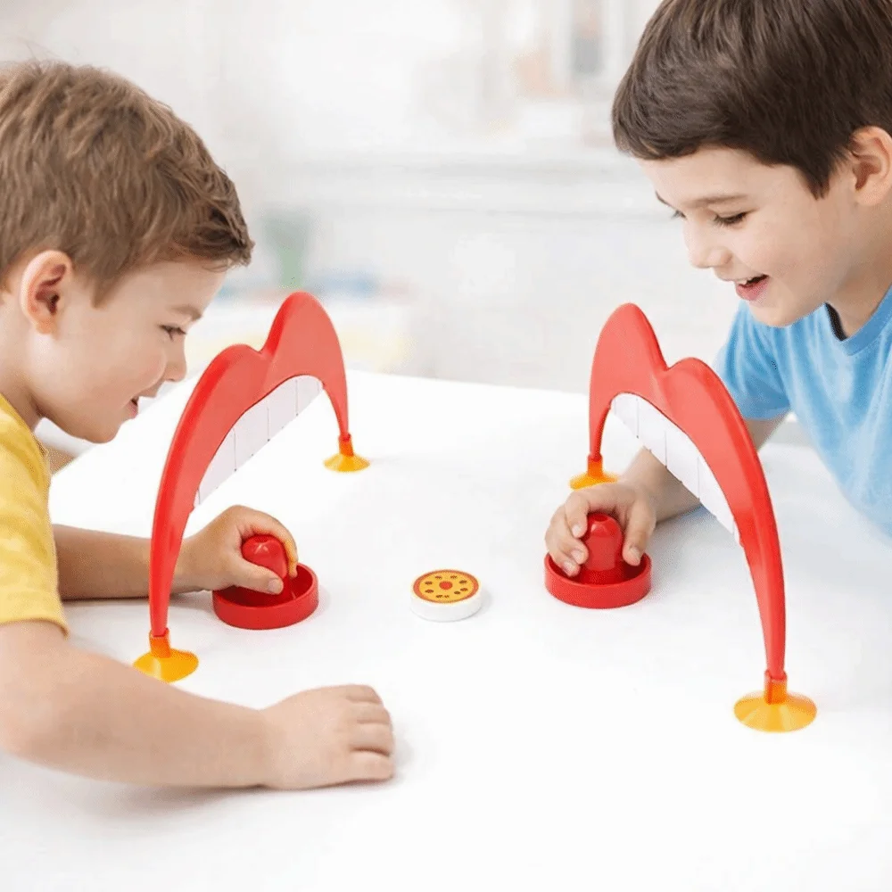 

Desktop Size Ice Hockey Board Game Push Action Fast-Paced Pizza Hockey Game Competitive Play Skill-Based Ice Hockey Toy