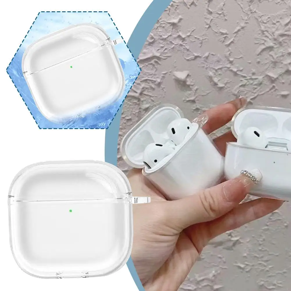 Zachte PU-beschermhoes voor AirPods 4 Helder transparante hoes Schokbestendig Antikras Shell voor AirPods 4-oortelefoonhoes