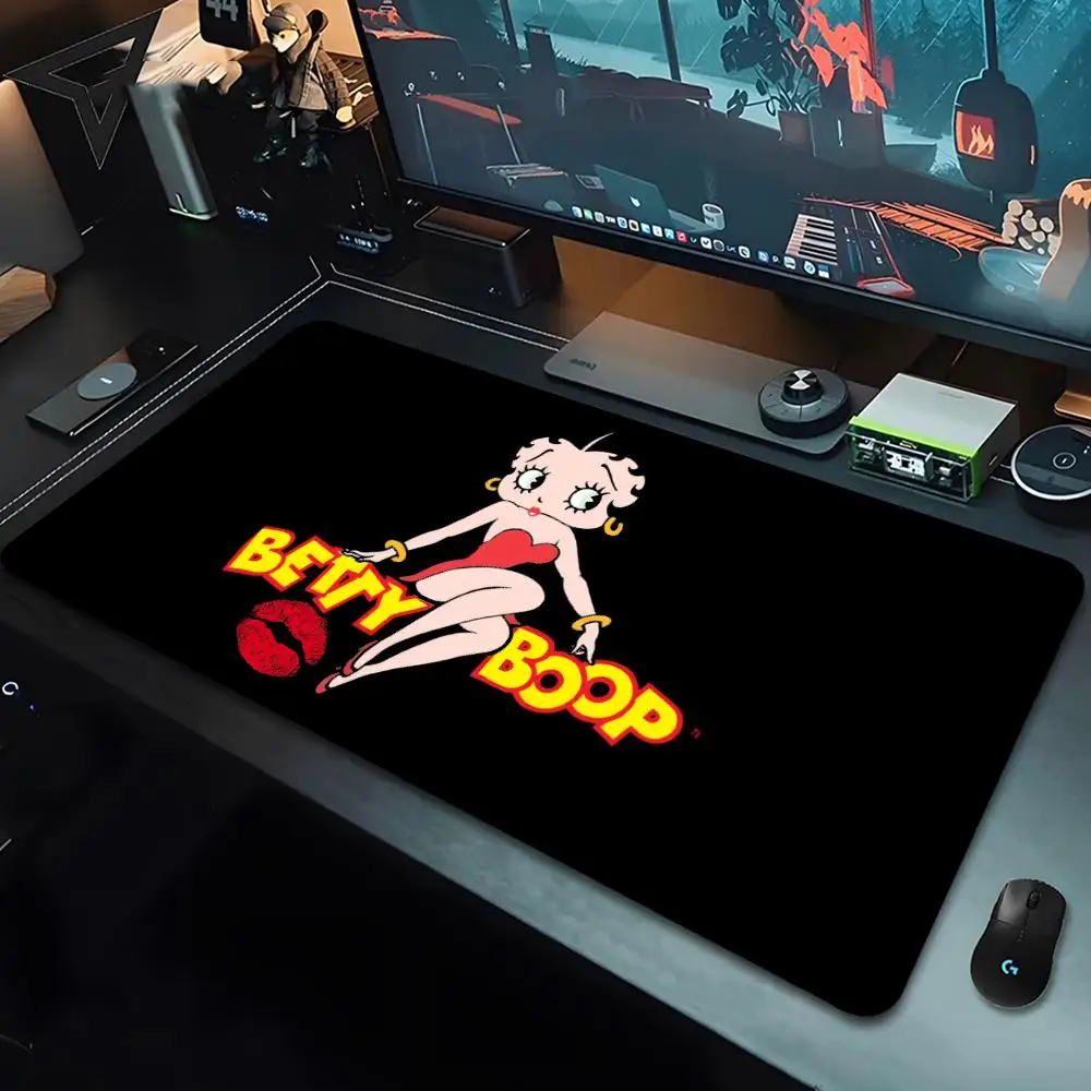 B-Betty-Cute-B-Boops Mouse Pad 90x40 Cm Desk Mat Xxl Pc Gamer Gaming Computer Offices Mousepad Keyboard view 5